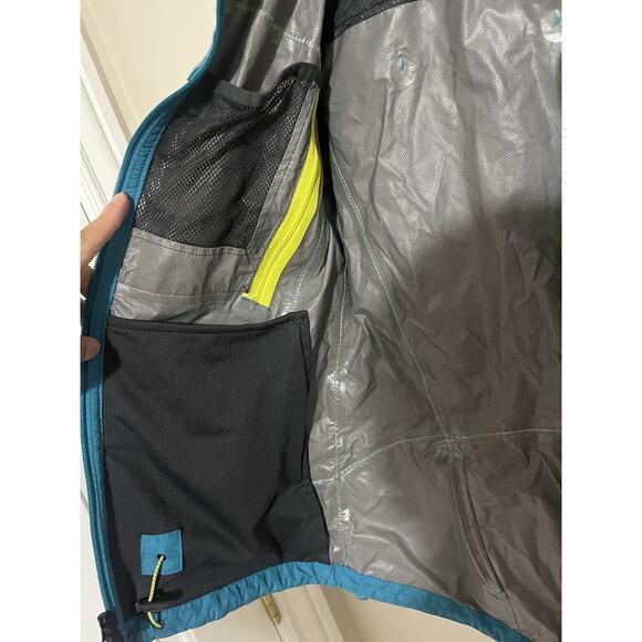 THE NORTH FACE Size S Nylon Hyvent Hooded Tibbedee Flamenco Blue Jacket EUC - Picture 8 of 12